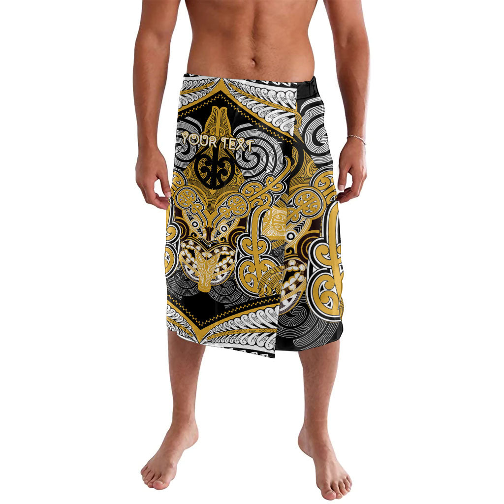 Aotearoa Iwi Ngati Tama Personalised Lavalava Maori Kowhaiwhai Pattern LT19 Yellow - Polynesian Pride