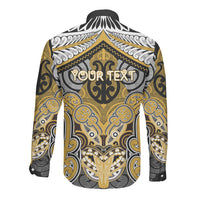 Aotearoa Iwi Ngati Tama Personalised Long Sleeve Button Shirt Maori Kowhaiwhai Pattern LT19 - Polynesian Pride