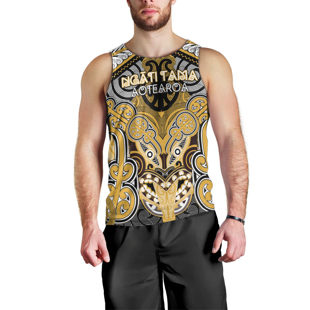 Aotearoa Iwi Ngati Tama Personalised Men Tank Top Maori Kowhaiwhai Pattern LT19 - Polynesian Pride
