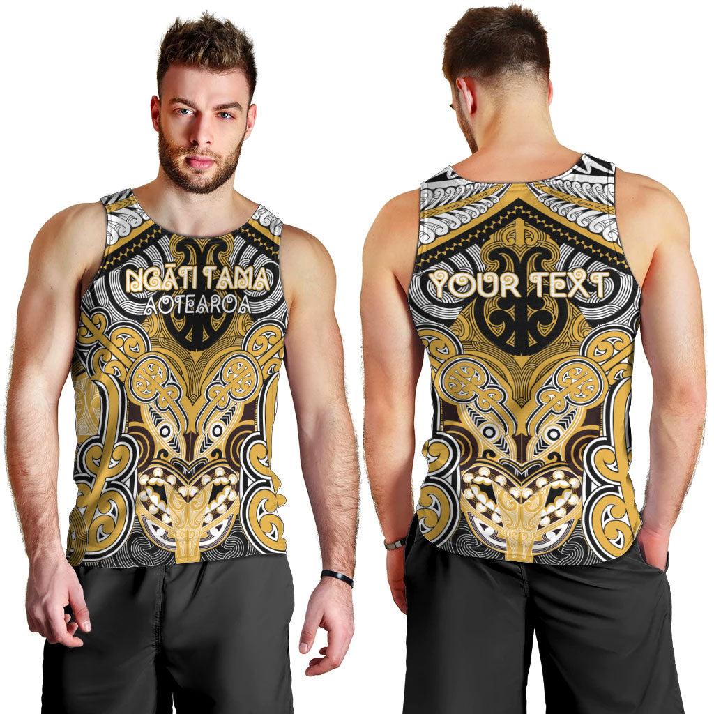 Aotearoa Iwi Ngati Tama Personalised Men Tank Top Maori Kowhaiwhai Pattern LT19 - Polynesian Pride