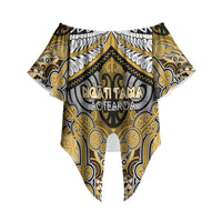 Aotearoa Iwi Ngati Tama Personalised Off Shoulder Wrap Waist Top Maori Kowhaiwhai Pattern LT19 - Polynesian Pride