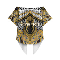 Aotearoa Iwi Ngati Tama Personalised Off Shoulder Wrap Waist Top Maori Kowhaiwhai Pattern LT19 - Polynesian Pride