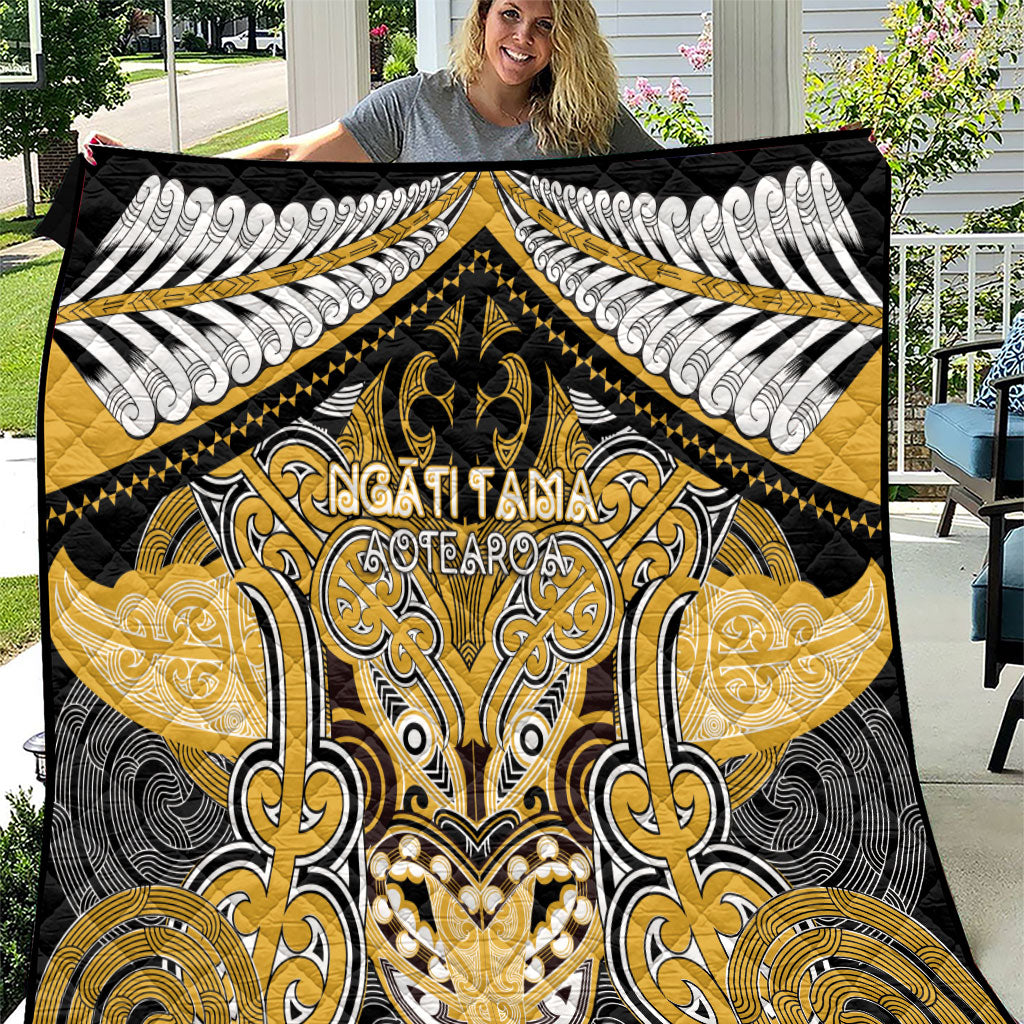 Aotearoa Iwi Ngati Tama Quilt Maori Kowhaiwhai Pattern LT19 Yellow - Polynesian Pride