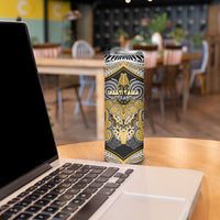 Aotearoa Iwi Ngati Tama Personalised Skinny Tumbler Maori Kowhaiwhai Pattern LT19 - Polynesian Pride