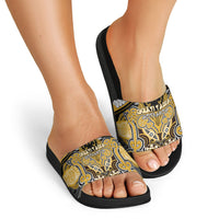 Aotearoa Iwi Ngati Tama Slide Sandals Maori Kowhaiwhai Pattern LT19 - Polynesian Pride