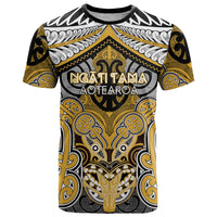 Aotearoa Iwi Ngati Tama Personalised T Shirt Maori Kowhaiwhai Pattern LT19 Yellow - Polynesian Pride