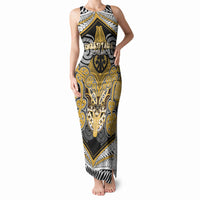 Aotearoa Iwi Ngati Tama Personalised Tank Maxi Dress Maori Kowhaiwhai Pattern LT19 Women Yellow - Polynesian Pride