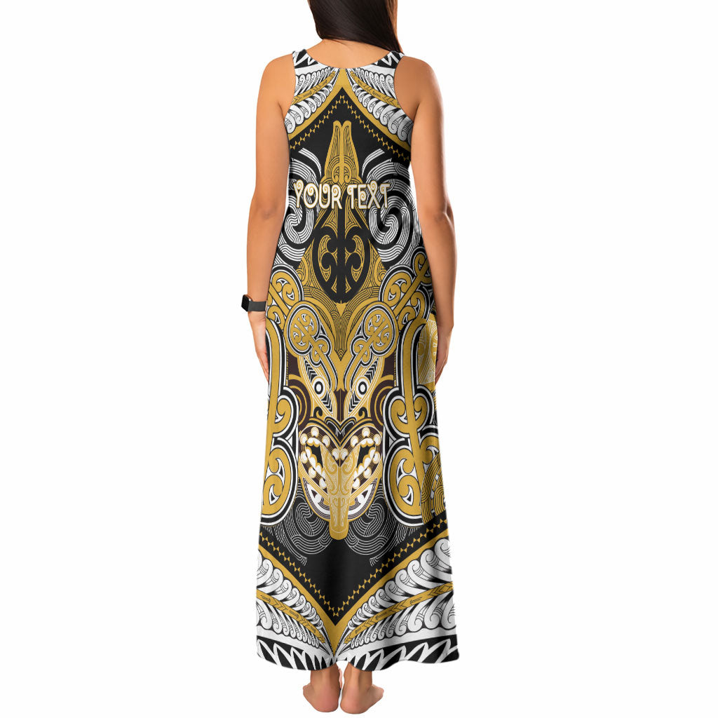 Aotearoa Iwi Ngati Tama Personalised Tank Maxi Dress Maori Kowhaiwhai Pattern LT19 - Polynesian Pride