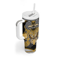Aotearoa Iwi Ngati Tama Personalised Tumbler With Handle Maori Kowhaiwhai Pattern LT19 - Polynesian Pride