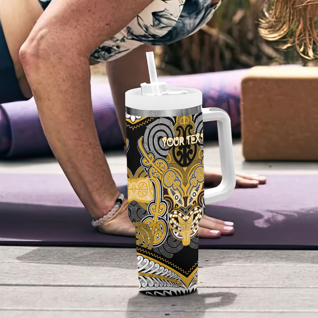 Aotearoa Iwi Ngati Tama Personalised Tumbler With Handle Maori Kowhaiwhai Pattern LT19 - Polynesian Pride