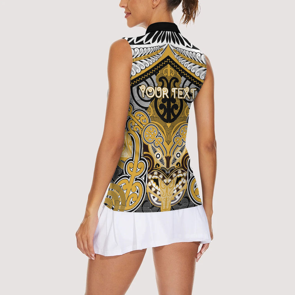 Aotearoa Iwi Ngati Tama Personalised Women Sleeveless Polo Shirt Maori Kowhaiwhai Pattern LT19 - Polynesian Pride