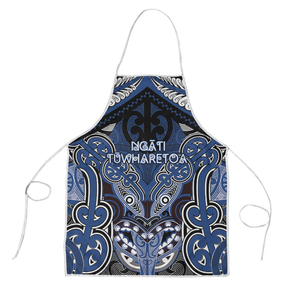 Aotearoa Iwi Ngati Tuwharetoa Apron Maori Kowhaiwhai Pattern LT19 Blue - Polynesian Pride