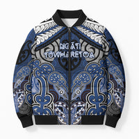 Aotearoa Iwi Ngati Tuwharetoa Personalised Bomber Puffer Jacket Maori Kowhaiwhai Pattern