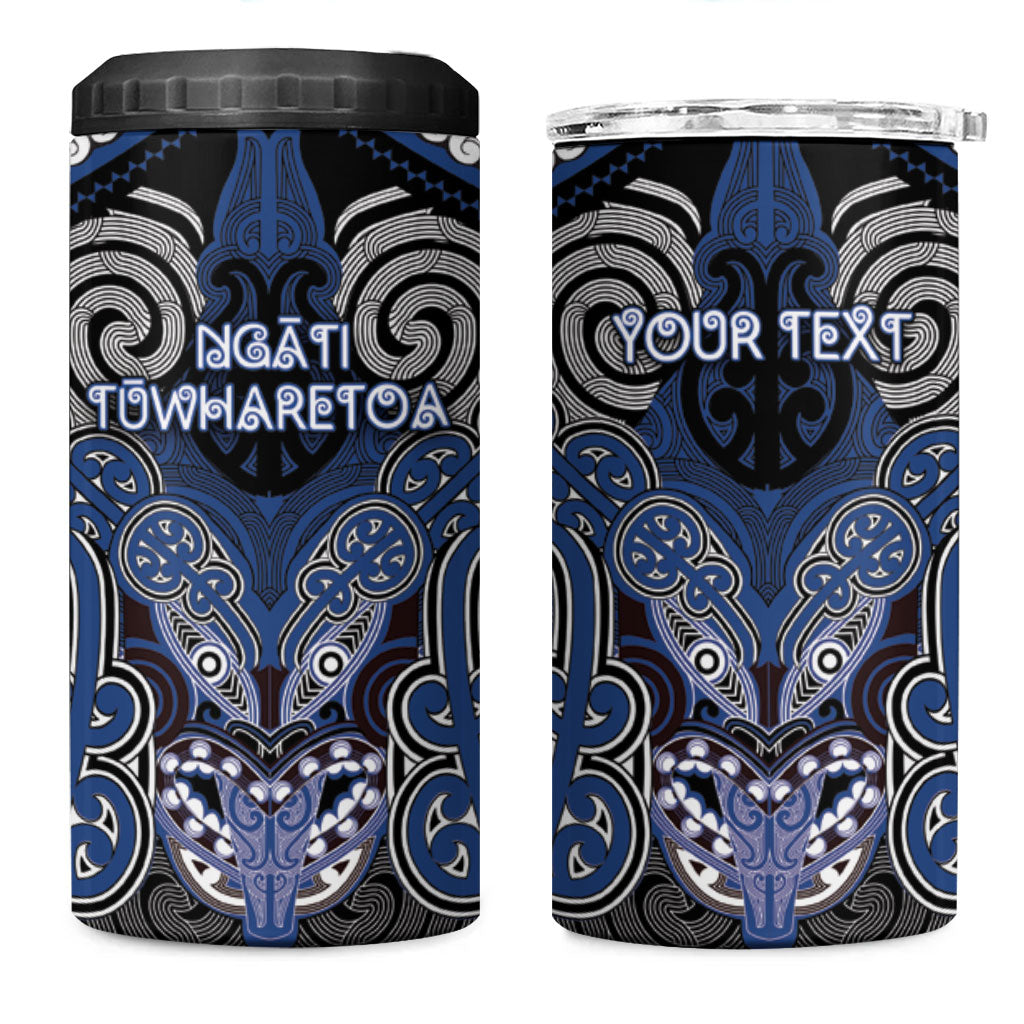 Aotearoa Iwi Ngati Tuwharetoa Personalised 4 in 1 Can Cooler Tumbler Maori Kowhaiwhai Pattern LT19 One Size: 16 oz Blue - Polynesian Pride