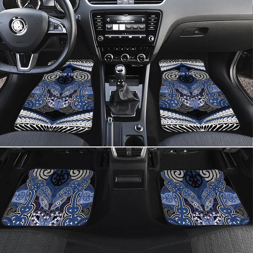 Aotearoa Iwi Ngati Tuwharetoa Personalised Car Mats Maori Kowhaiwhai Pattern LT19 Set 4pcs Blue - Polynesian Pride