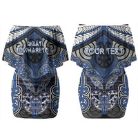Aotearoa Iwi Ngati Tuwharetoa Personalised Couples Matching Off Shoulder Short Dress and Long Sleeve Button Shirt Maori Kowhaiwhai Pattern LT19 - Polynesian Pride