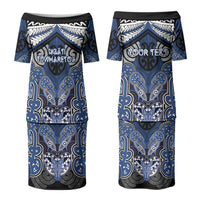 Aotearoa Iwi Ngati Tuwharetoa Personalised Couples Matching Puletasi and Long Sleeve Button Shirt Maori Kowhaiwhai Pattern LT19 - Polynesian Pride