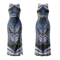Aotearoa Iwi Ngati Tuwharetoa Personalised Couples Matching Tank Maxi Dress and Long Sleeve Button Shirt Maori Kowhaiwhai Pattern LT19 - Polynesian Pride