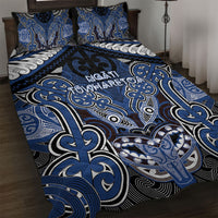 Aotearoa Iwi Ngati Tuwharetoa Quilt Bed Set Maori Kowhaiwhai Pattern LT19 Blue - Polynesian Pride