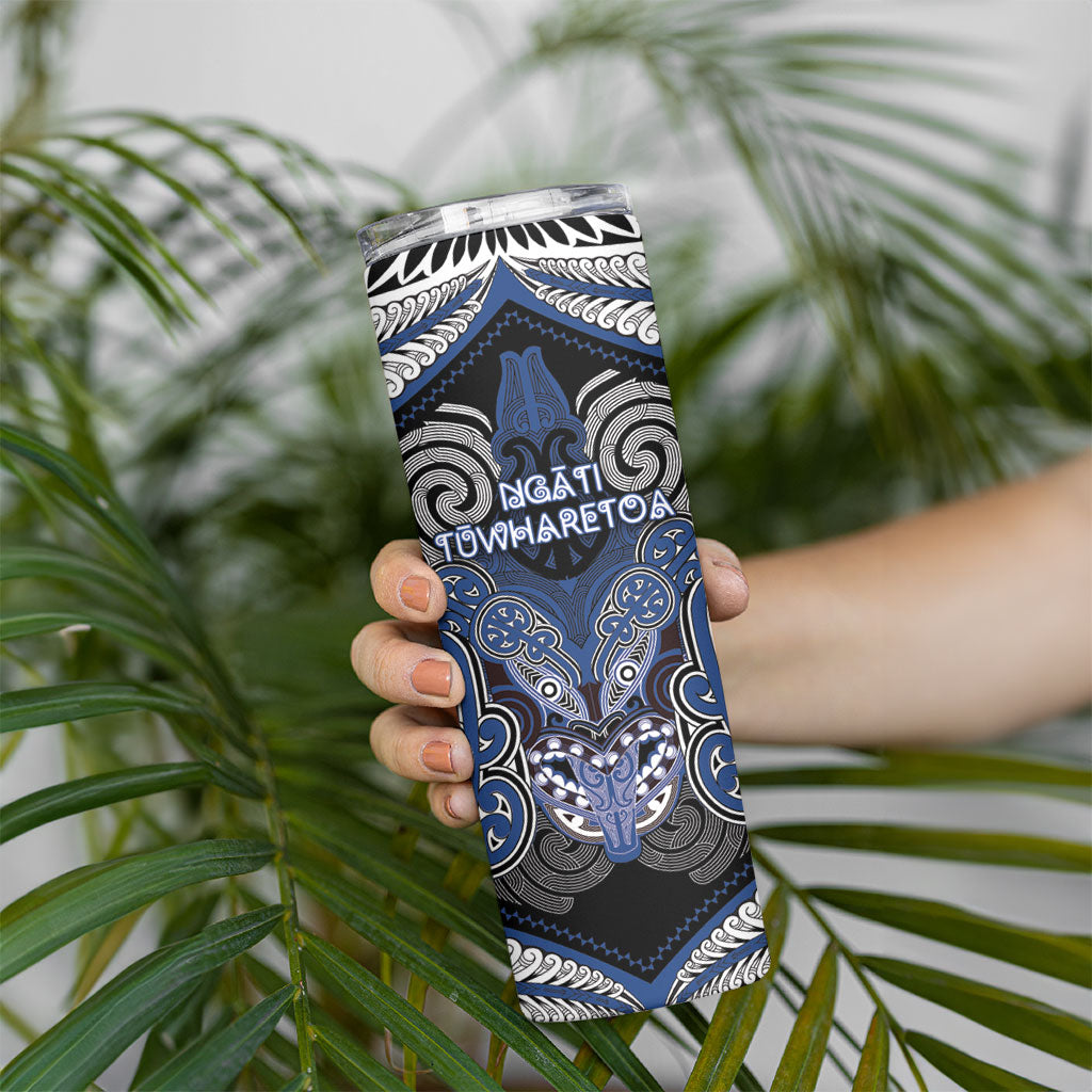 Aotearoa Iwi Ngati Tuwharetoa Personalised Skinny Tumbler Maori Kowhaiwhai Pattern LT19 - Polynesian Pride