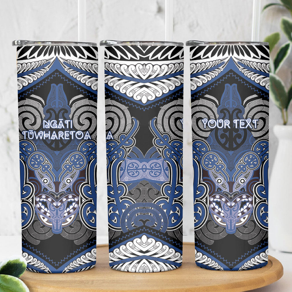 Aotearoa Iwi Ngati Tuwharetoa Personalised Skinny Tumbler Maori Kowhaiwhai Pattern LT19 - Polynesian Pride