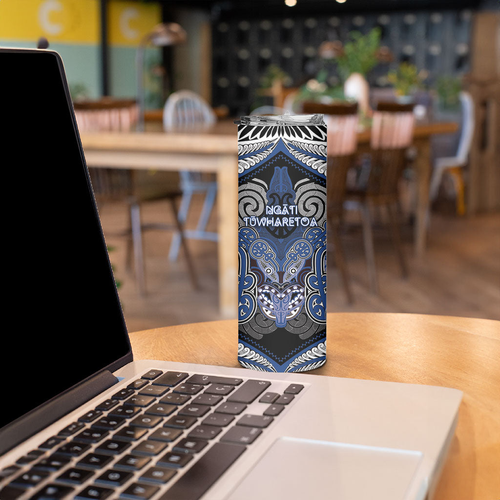 Aotearoa Iwi Ngati Tuwharetoa Personalised Skinny Tumbler Maori Kowhaiwhai Pattern LT19 - Polynesian Pride
