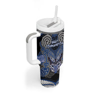 Aotearoa Iwi Ngati Tuwharetoa Personalised Tumbler With Handle Maori Kowhaiwhai Pattern LT19 - Polynesian Pride