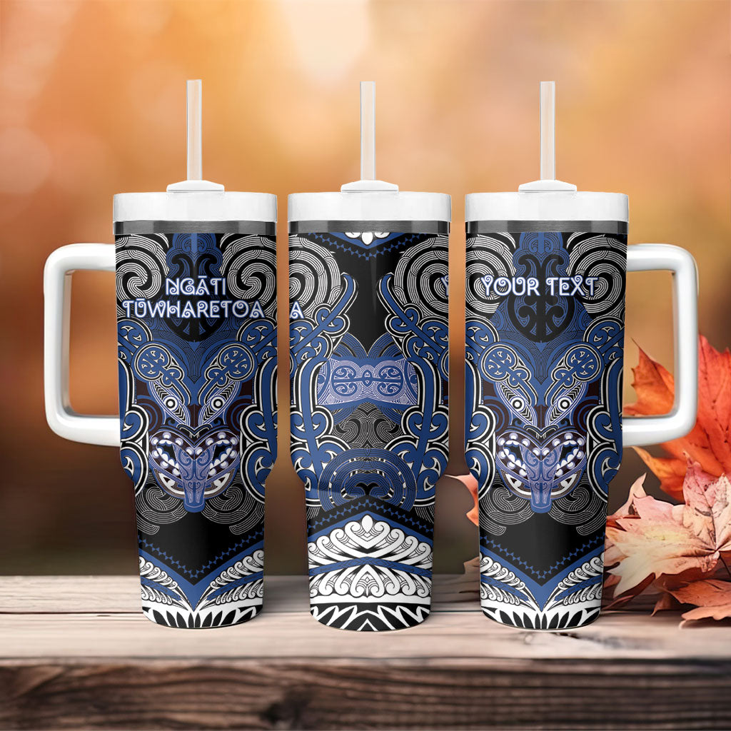 Aotearoa Iwi Ngati Tuwharetoa Personalised Tumbler With Handle Maori Kowhaiwhai Pattern LT19 - Polynesian Pride