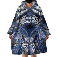 Aotearoa Iwi Ngati Tuwharetoa Personalised Wearable Blanket Hoodie Maori Kowhaiwhai Pattern LT19 - Polynesian Pride