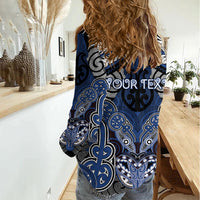 Aotearoa Iwi Ngati Tuwharetoa Personalised Women Casual Shirt Maori Kowhaiwhai Pattern LT19 - Polynesian Pride