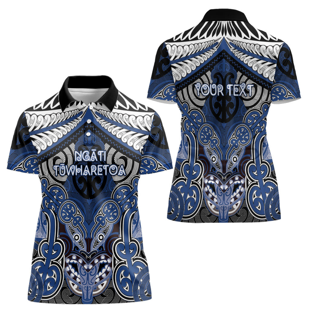 Aotearoa Iwi Ngati Tuwharetoa Personalised Women Polo Shirt Maori Kowhaiwhai Pattern LT19 - Polynesian Pride