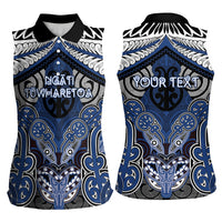 Aotearoa Iwi Ngati Tuwharetoa Personalised Women Sleeveless Polo Shirt Maori Kowhaiwhai Pattern LT19 - Polynesian Pride
