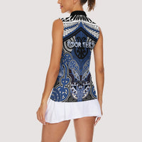 Aotearoa Iwi Ngati Tuwharetoa Personalised Women Sleeveless Polo Shirt Maori Kowhaiwhai Pattern LT19 - Polynesian Pride