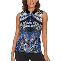 Aotearoa Iwi Ngati Tuwharetoa Personalised Women Sleeveless Polo Shirt Maori Kowhaiwhai Pattern LT19 - Polynesian Pride