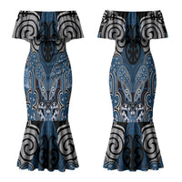 Aotearoa Iwi Ngati Mutunga Personalised Couples Matching Mermaid Dress and Hawaiian Shirt Maori Kowhaiwhai Pattern