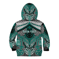 Aotearoa Iwi Ngati Maru Personalised Kid Hoodie Maori Kowhaiwhai Pattern