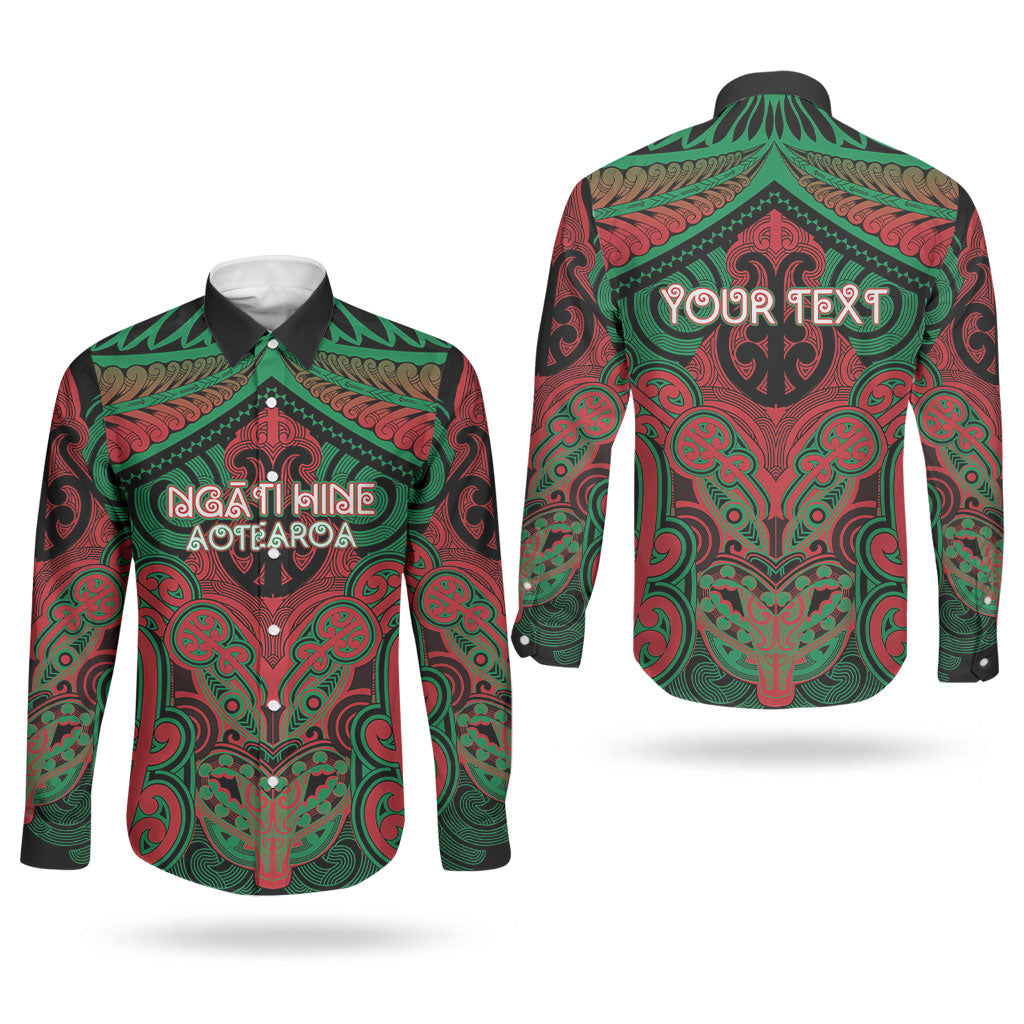Aotearoa Iwi Ngati Hine Personalised Couples Matching Off Shoulder Maxi Dress and Long Sleeve Button Shirt Maori Kowhaiwhai Pattern