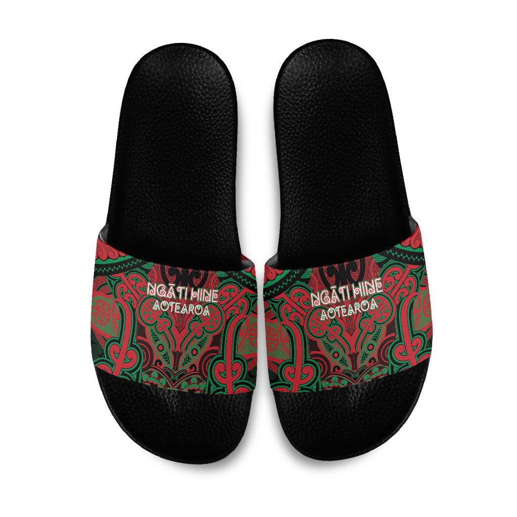 Aotearoa Iwi Ngati Hine Slide Sandals Maori Kowhaiwhai Pattern