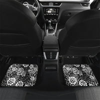 Black Aloha Hawaiian Car Mats Monstera Hibiscus Tropical Pattern