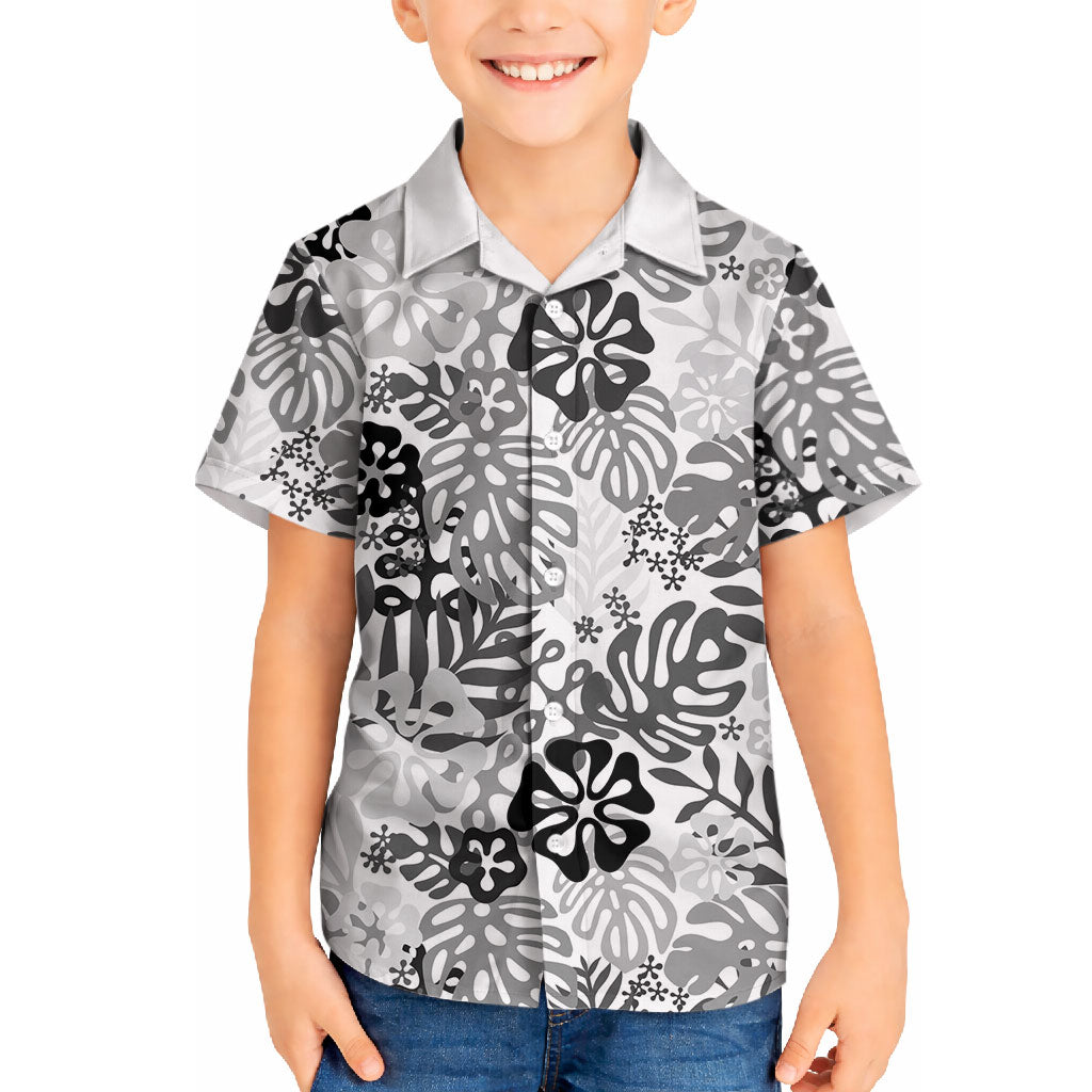 White Aloha Hawaiian Hawaiian Shirt Monstera Hibiscus Tropical Pattern