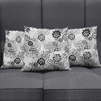 White Aloha Hawaiian Pillow Cover Monstera Hibiscus Tropical Pattern