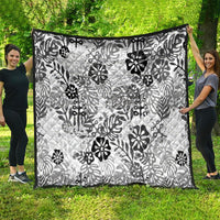 White Aloha Hawaiian Quilt Monstera Hibiscus Tropical Pattern