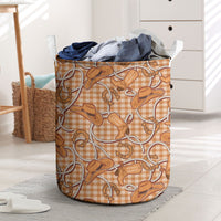 Brown Hawaii Palaka Cowboy Laundry Basket Hawaiian Paniolo Festival Spirit LT19 Brown - Polynesian Pride