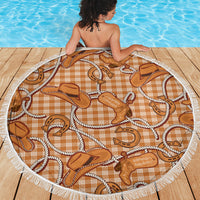 Brown Hawaii Palaka Cowboy Beach Blanket Hawaiian Paniolo Festival Spirit LT19 - Polynesian Pride