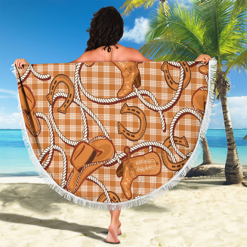 Brown Hawaii Palaka Cowboy Beach Blanket Hawaiian Paniolo Festival Spirit LT19 - Polynesian Pride