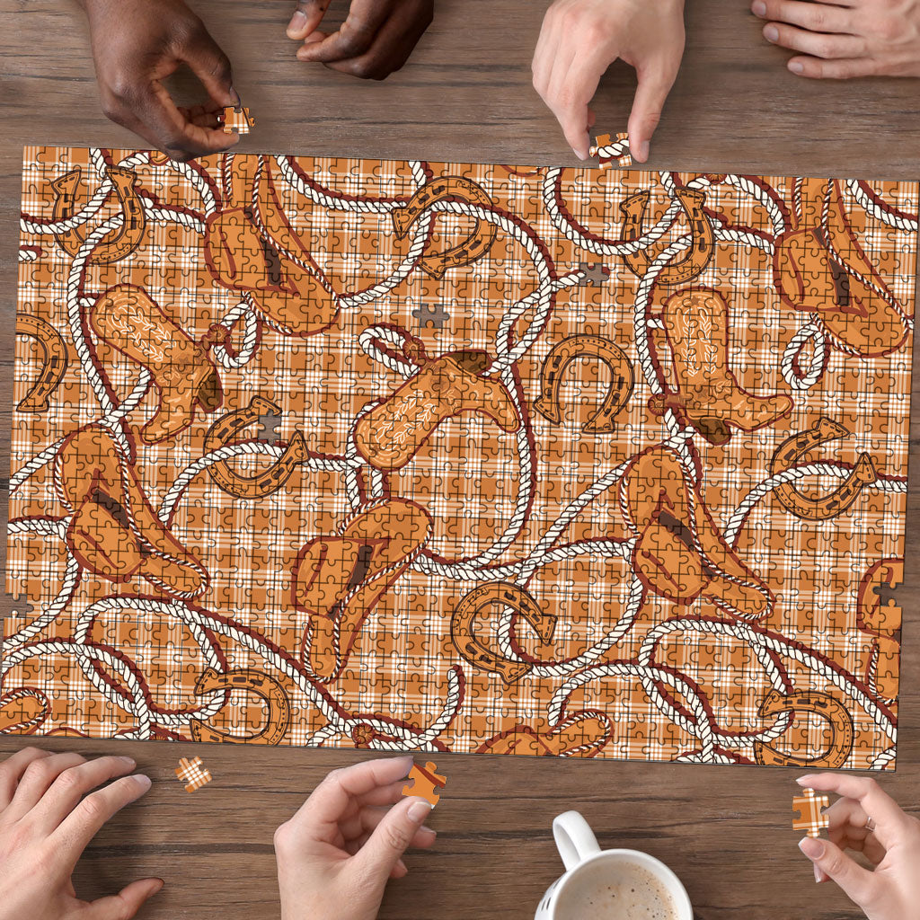 Brown Hawaii Palaka Cowboy Puzzle Hawaiian Paniolo Festival Spirit LT19 - Polynesian Pride