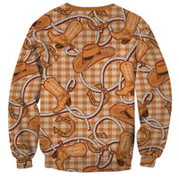 Brown Hawaii Palaka Cowboy Sweatshirt Hawaiian Paniolo Festival Spirit LT19 - Polynesian Pride