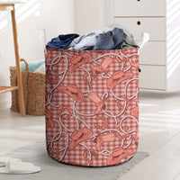 Red Hawaii Palaka Cowboy Laundry Basket Hawaiian Paniolo Festival Spirit LT19 Red - Polynesian Pride