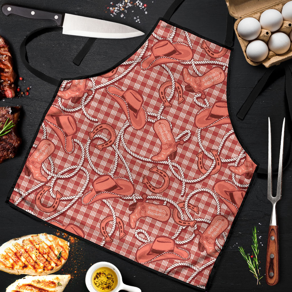 Red Hawaii Palaka Cowboy Apron Hawaiian Paniolo Festival Spirit LT19 Red - Polynesian Pride