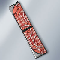 Red Hawaii Palaka Cowboy Auto Sun Shade Hawaiian Paniolo Festival Spirit LT19 - Polynesian Pride